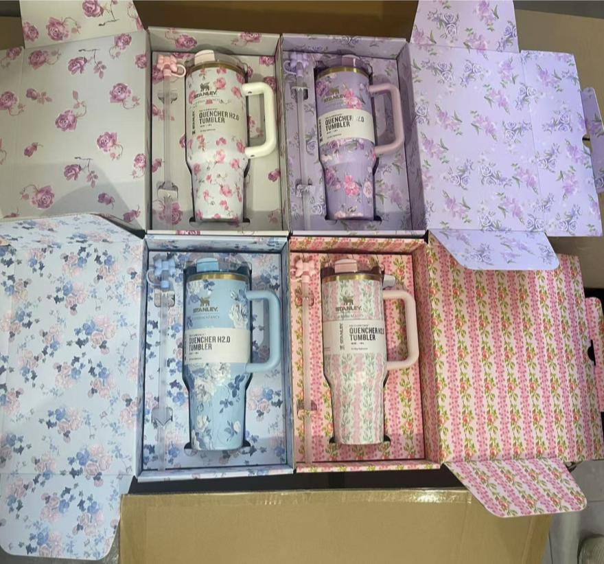 LOVESHAVKFANCY Quencher Tumbler 40 oz Quencher H2.0 Cup With Box *-