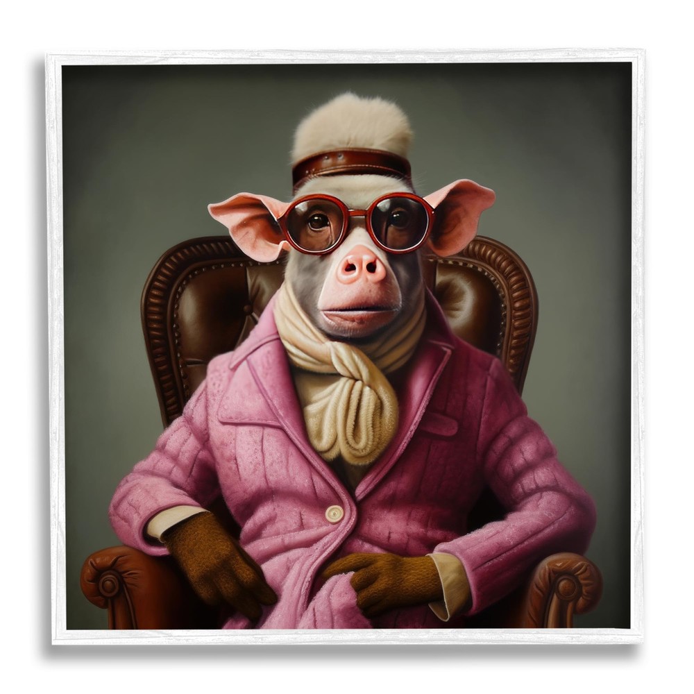 Snazzy Animal Fashion Framed Giclee Art by Lazar Studio