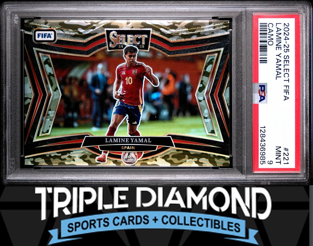 2024-25 Panini Select Fifa Lamine Yamal Field Level Camo Prizm #055/135 PSA 9 R8