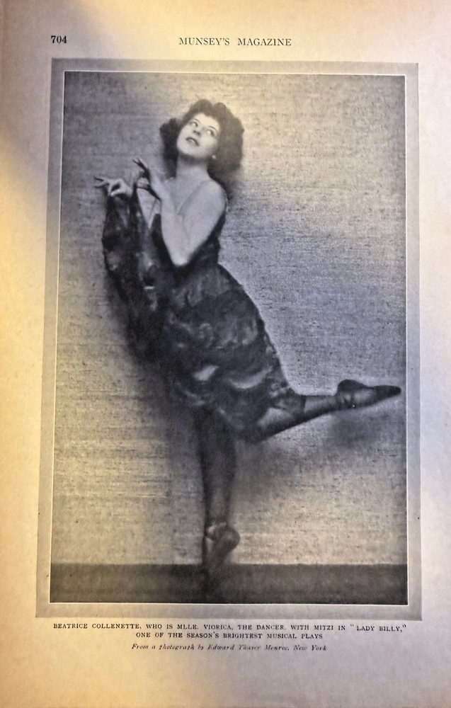1921 Vintage Magazine Illustration Actress Beatrice Collenette