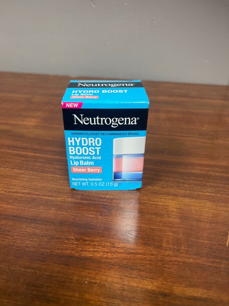 Neutrogena Hydro Boost Hyaluronic Acid Lip Balm Sheer Berry New In Box 0.5 Oz-image