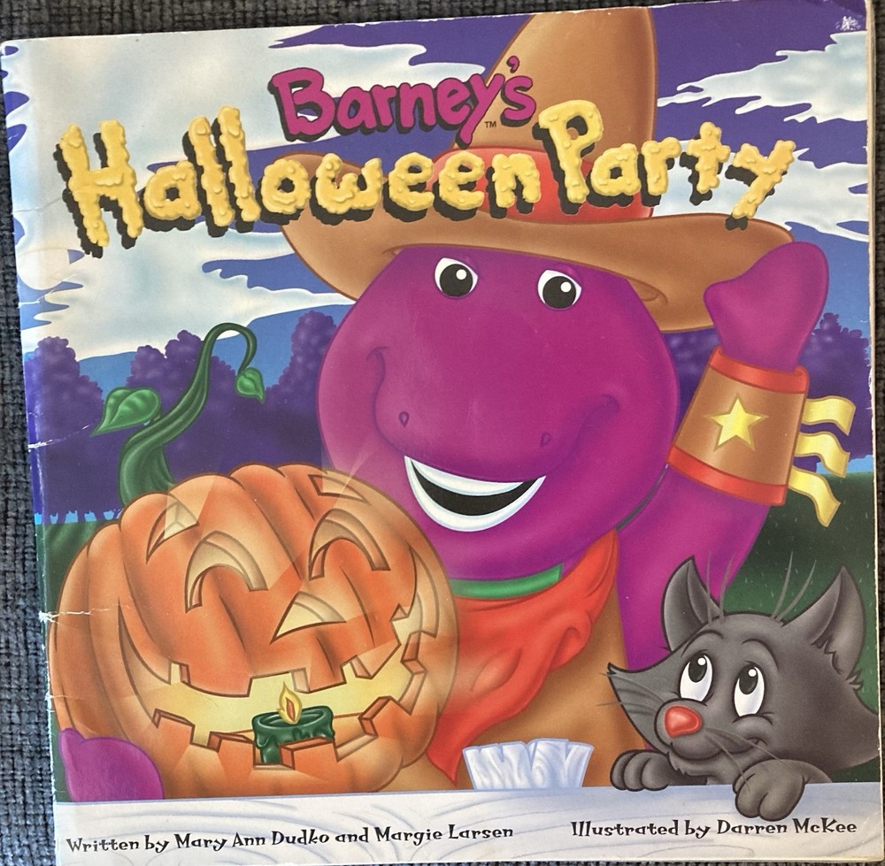 Barney's Halloween Party Book Purple Dinosaurs Barney And Friends 1996 Original