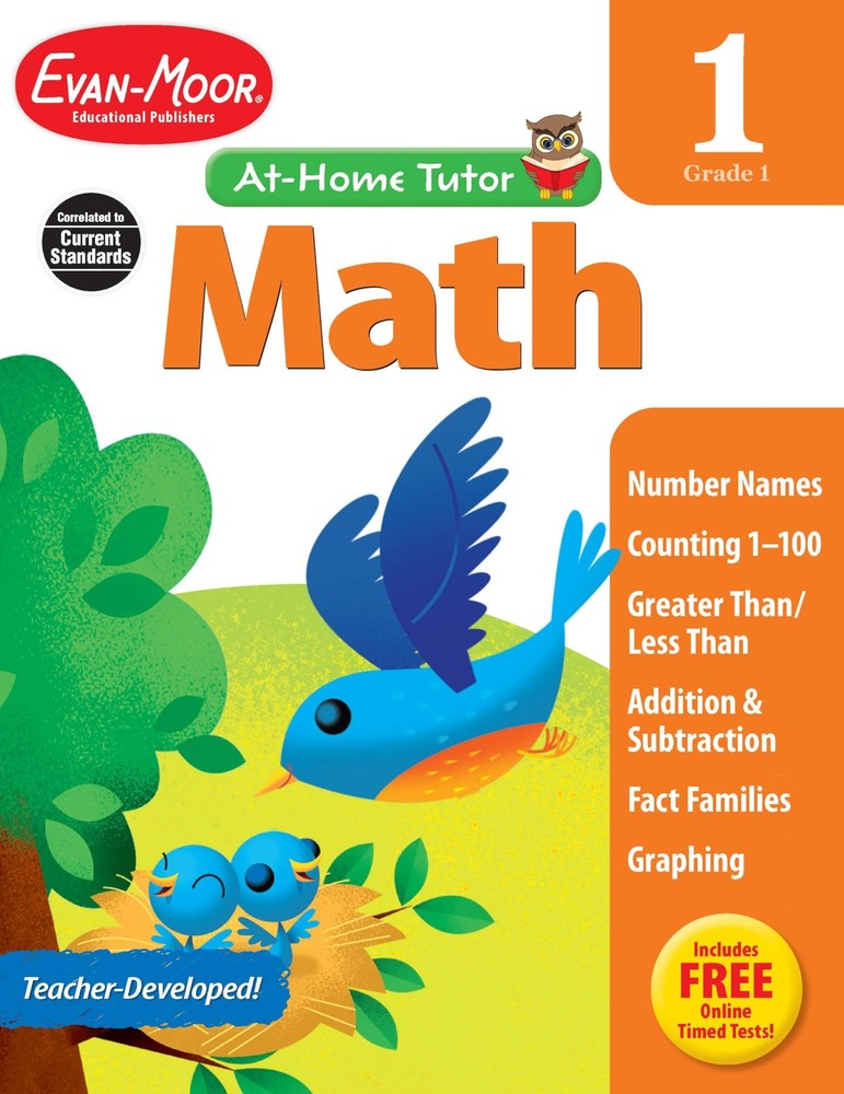 Evan-Moor Math Skills, Grade 1 Workbook: At-Home Tutor, Addition, Subtraction,,