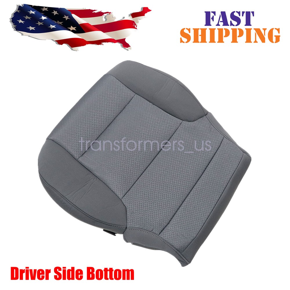 Driver Bottom Seat Cover Cloth Dark Ash Gray For 2014-2019 Chevy Silverado 1500