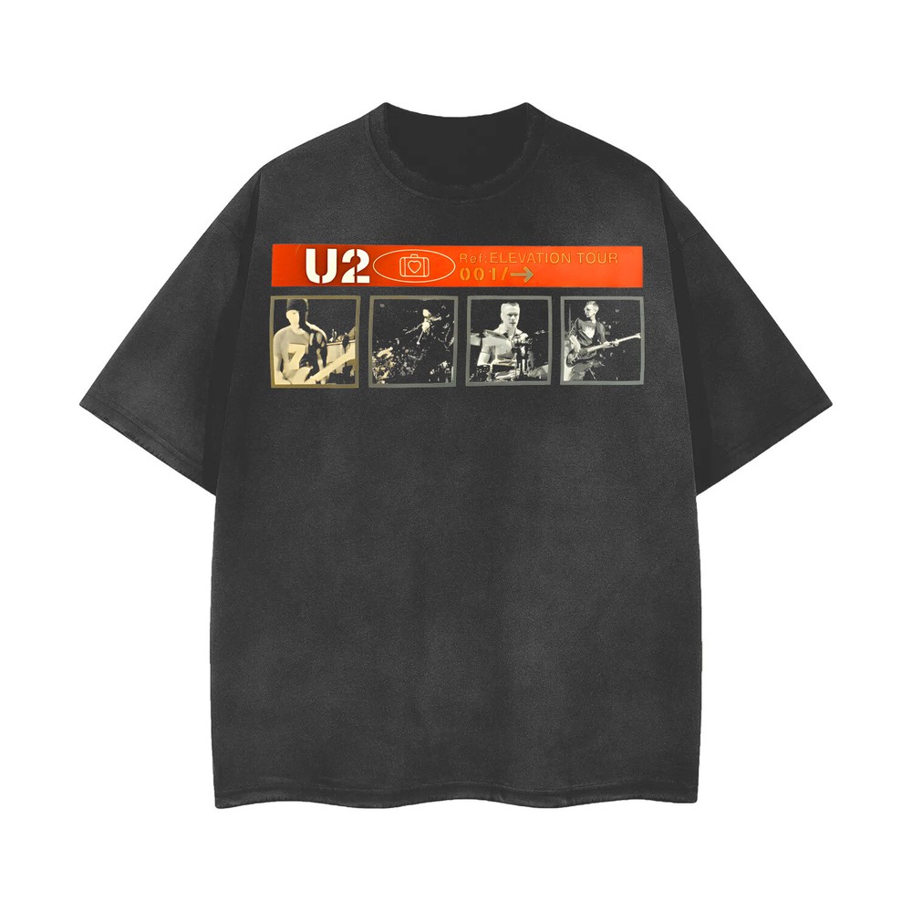 Vintage U2 Band 2001 Acid Wash Distressed Unisex Tee 103313-image