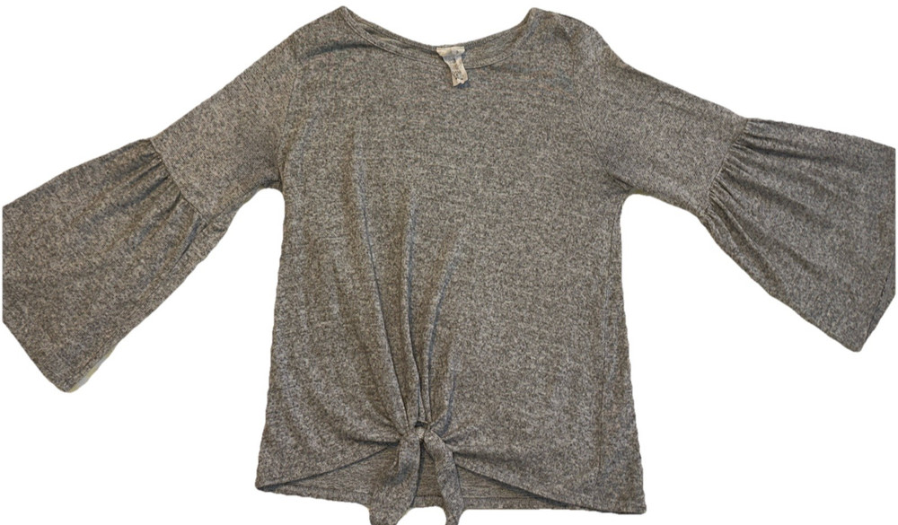 Caution To The Wind Women’s Gray 3/4 Sleeve Tie Size Medium Anthropology #713