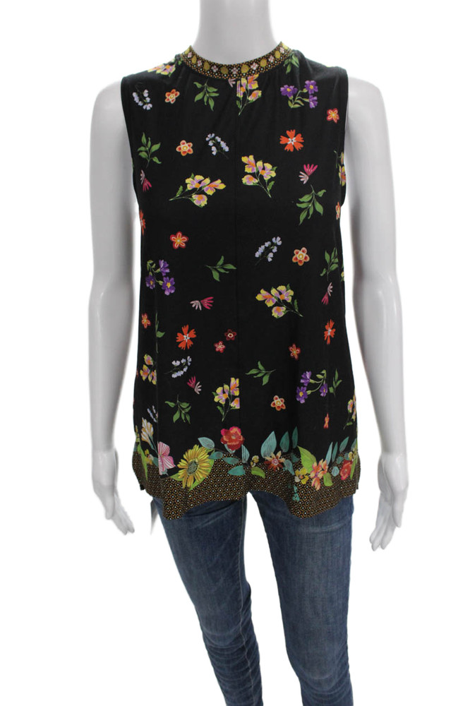 Johnny Was Womens Black Sleeveless Mock Neck Tunic Size MFree Shipping in US $100+ Orders | $6.95 Orders Below
