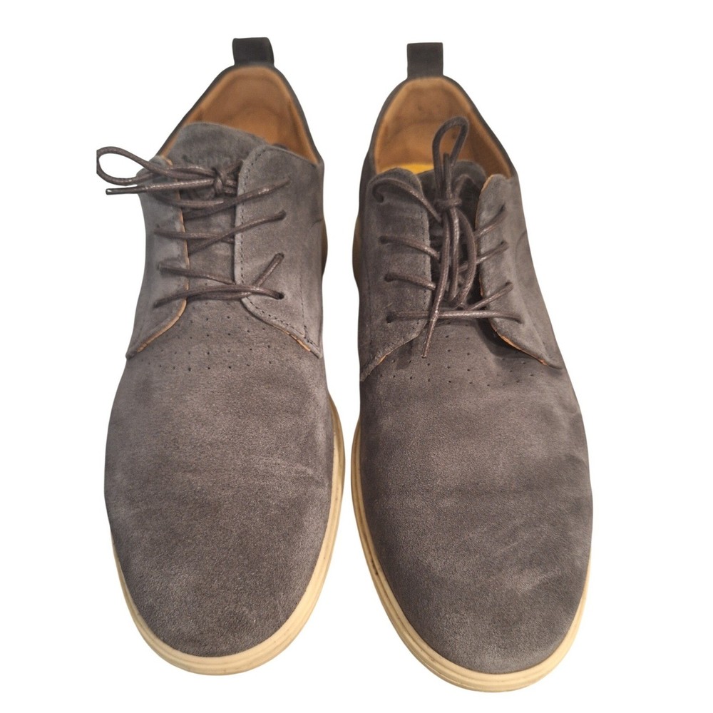 Amberjack The Original Mens US 11M Wide Dress Shoes Gray  Suede Lace Up Oxfords