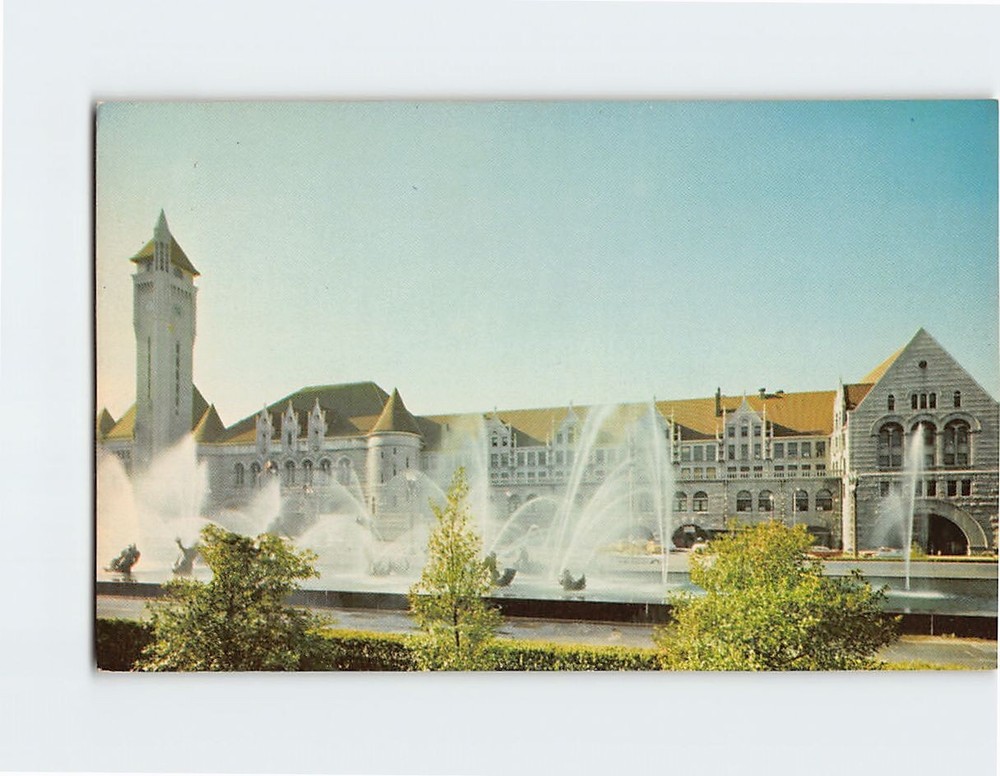 Postcard Union Station Milles Fountain St. Louis Missouri USA