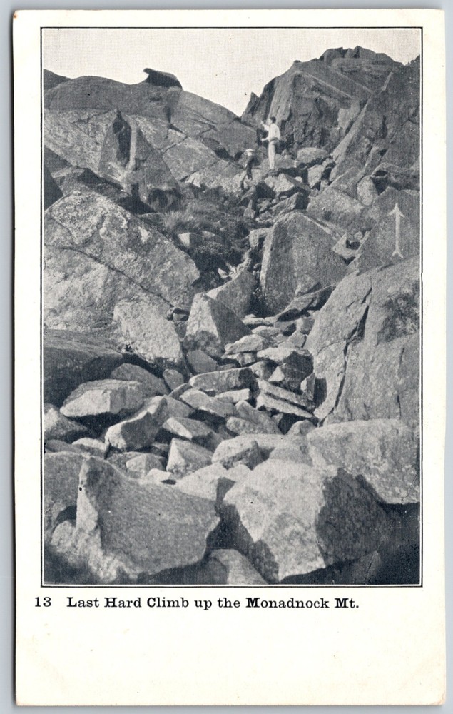 c1907 Climbing Monadnock Mountain New Hampshire Hikers ANTIQUE Postcard 5873