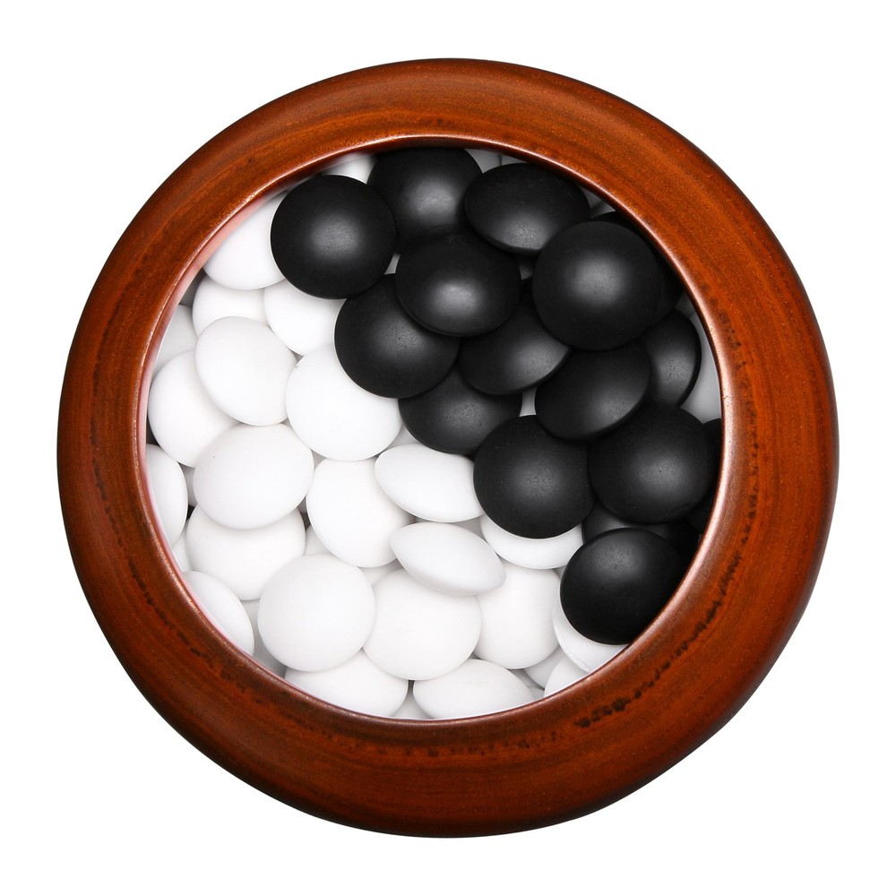 Double Convex Ceramic Go Stones 361pcs with Bag & Board - 11mm 2 Player Game