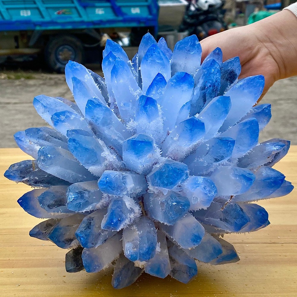Blue Crystal Cluster - Flower Shaped Specimen - 9.8LB