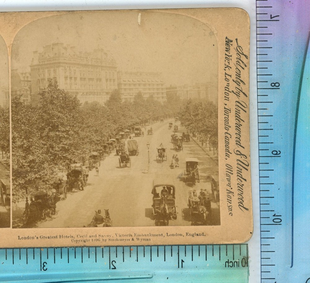 London Greatest Hotels Cecil & Savoy England Underwood Stereoview