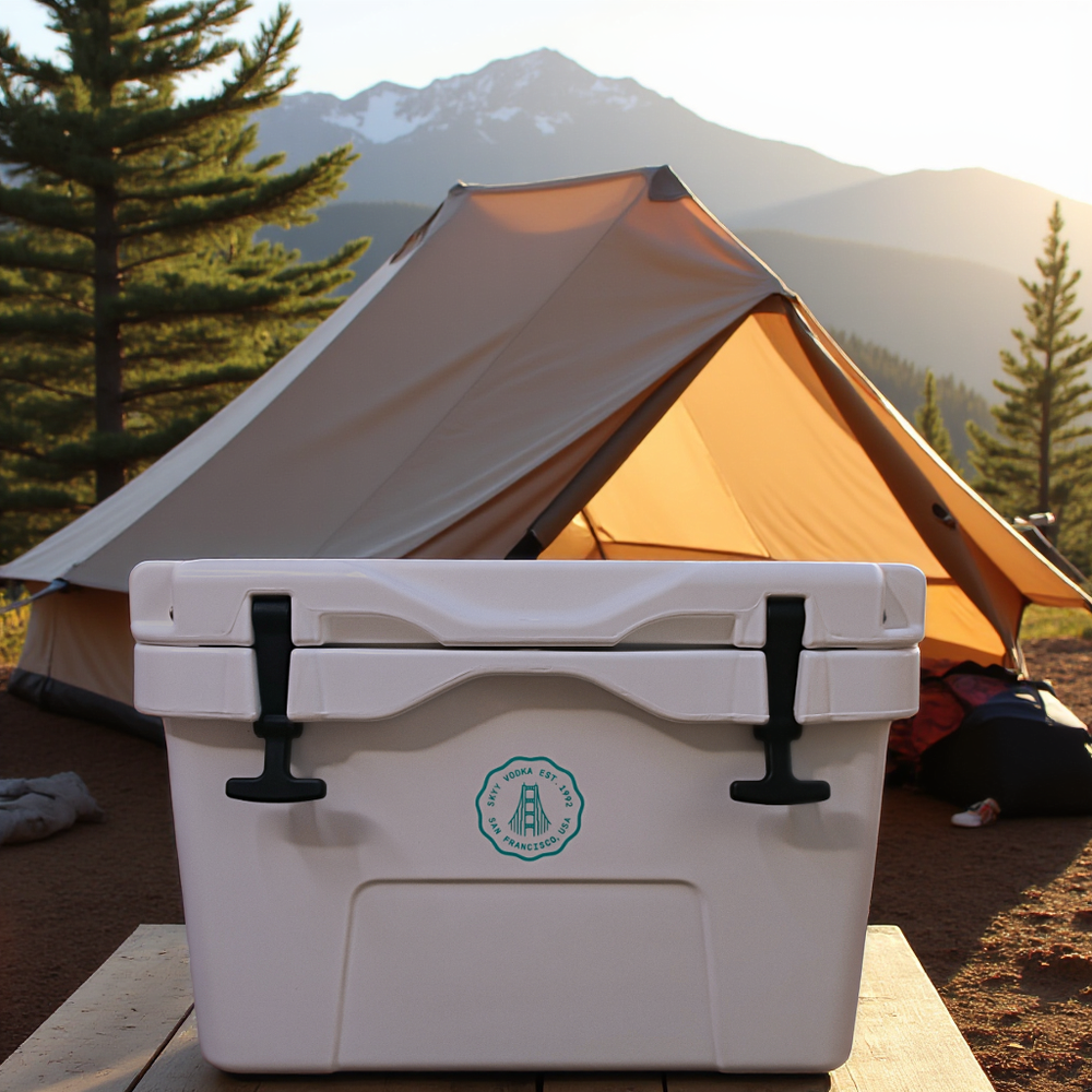 21-Quart Molded Heavy-Duty Plastic Ice Chest with Two Cup Holders, Insulation