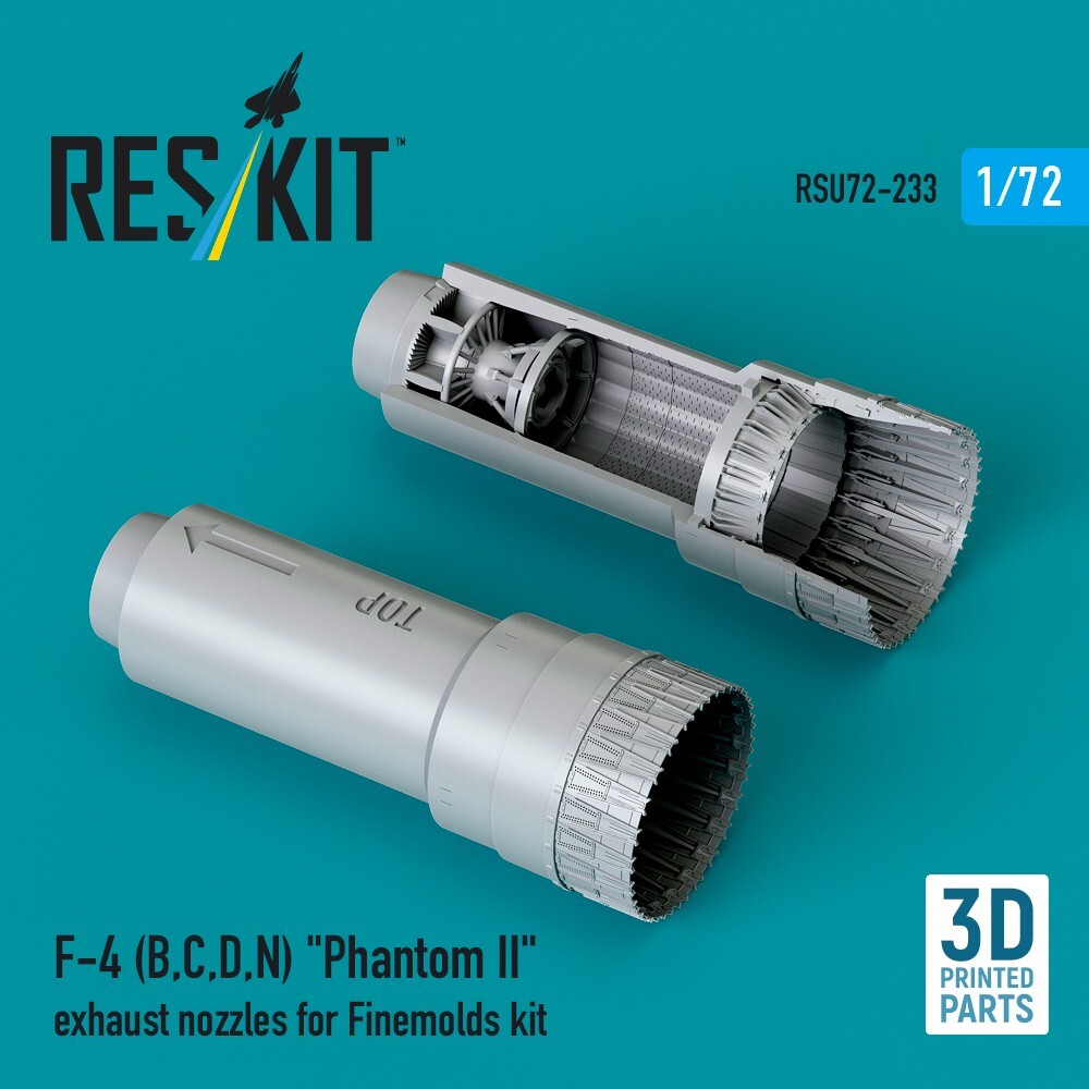 1:72 F-4 B/C/D/N Phantom II Exhaust Nozzles Finemolds 3D Prt ResKit RSU72-0233