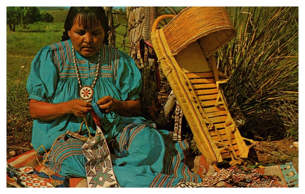Albuquerque NM New Mexico Apache Bead Maker Chrome Postcard