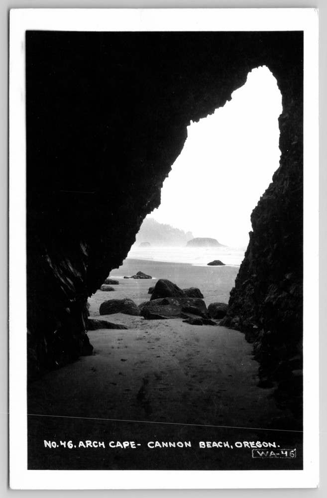 RPPC Oregon Cannon Beach Arch Cape Real Photo Postcard