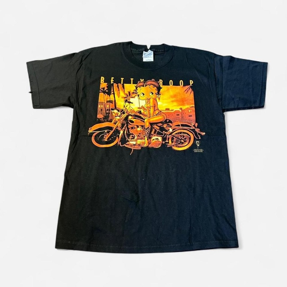 Vintage 1997 Betty Boop Y2K Biker Tee Motorcycle Graphic T-Shirt