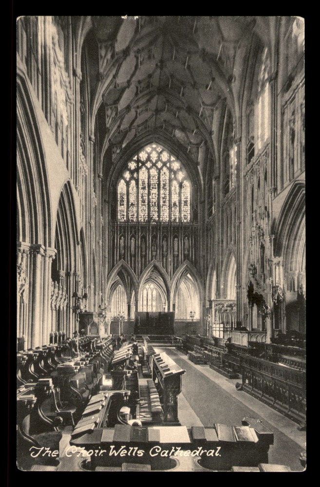 The Choir Wells Cathedral Church England UK Postcard UNP Divided