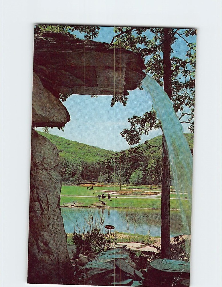 Postcard Waterfall in the Slice of Time Sterling Forest Gardens Tuxedo NY USA