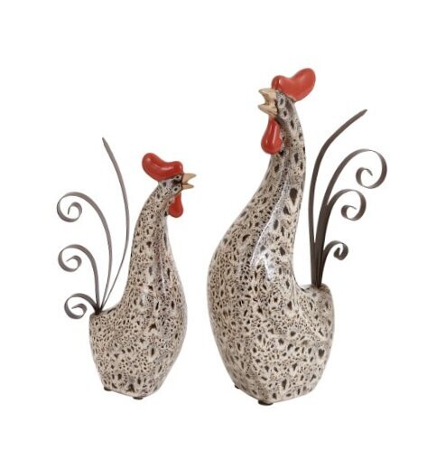 Ceramic Rooster Decorative Garden Sculpture Indoor Outdoor 13