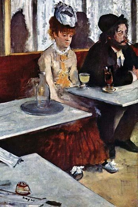 Edgar Degas The Absinthe Drinker Impressionist Paris Cafe Scene Poster or Canvas-image