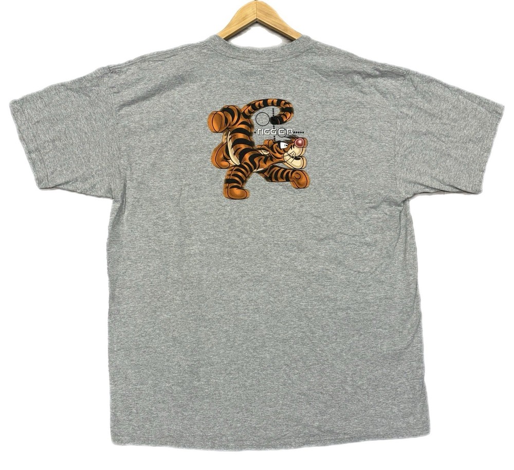 Vintage Tigger Shirt Size 2XL Disney Store Gray Double Sided 90's Disney World