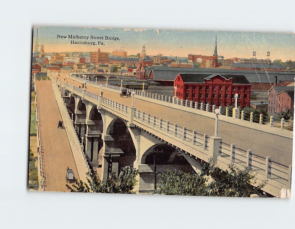 Postcard New Mulberry Street Bridge Harrisburg Pennsylvania USA North America