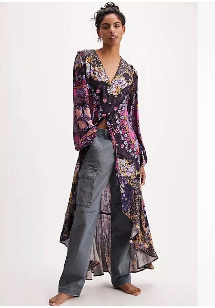 New Free People Marais Printed Midi Dress Size S Retail $169 New