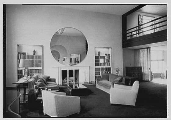 Photo:New York City NY Carl Hovgard Residence Living Room Fireplace 1948