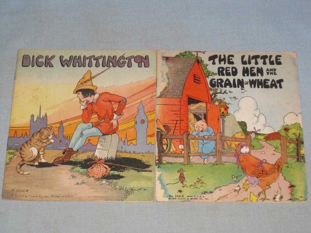 1932-34 Lot Of 2 Platt & Munk Books Dick Whittington & The Little Red Hen