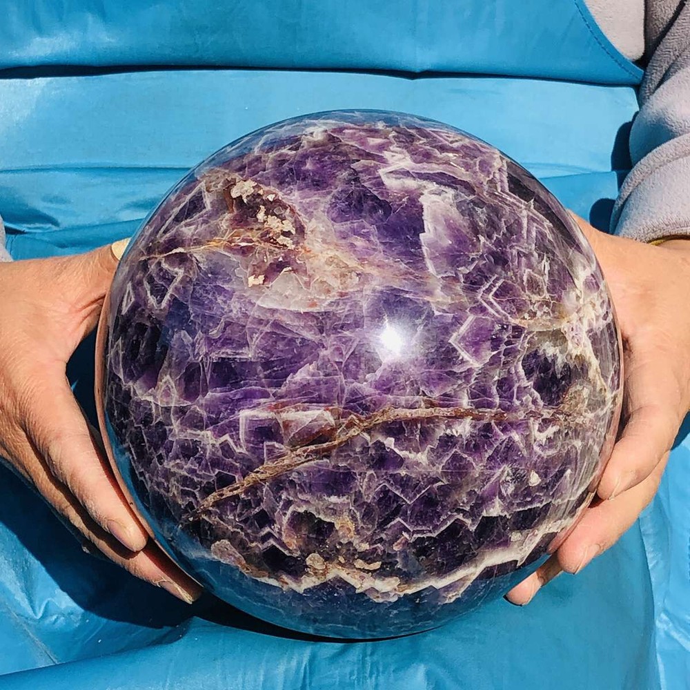 Natural Dream Amethyst Quartz Crystal Sphere Ball for Healing 3264g