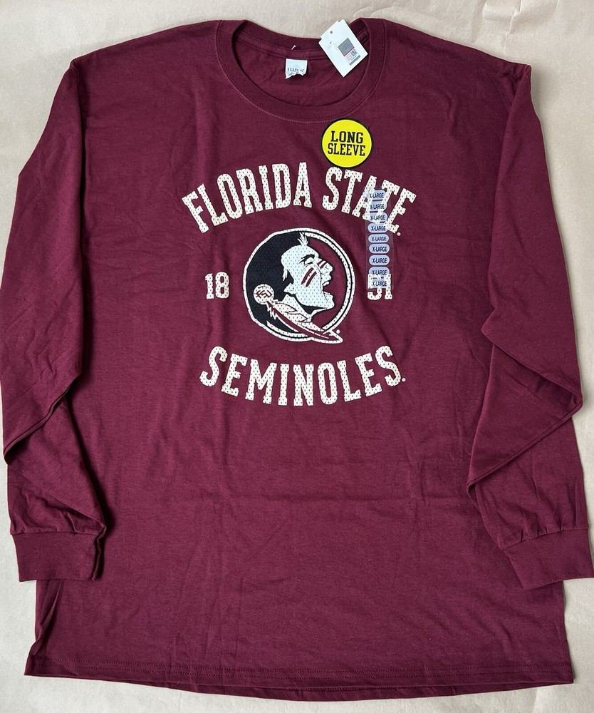 Mens Florida State Seminoles FSU Long Sleeve T-Shirt NWT Garnet & Gold
