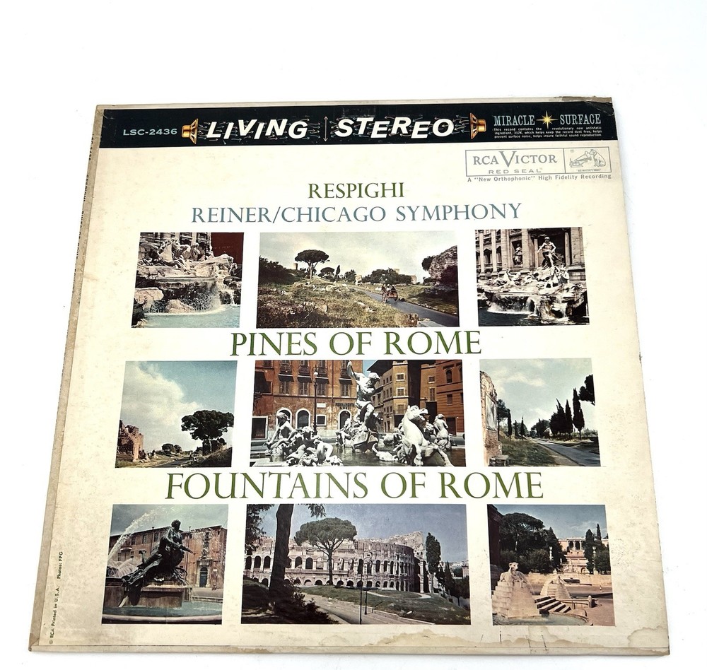 Respighi Pines Fountains of Rome Reiner - Chicago Symphony -  RCA LSC2436 SD LP
