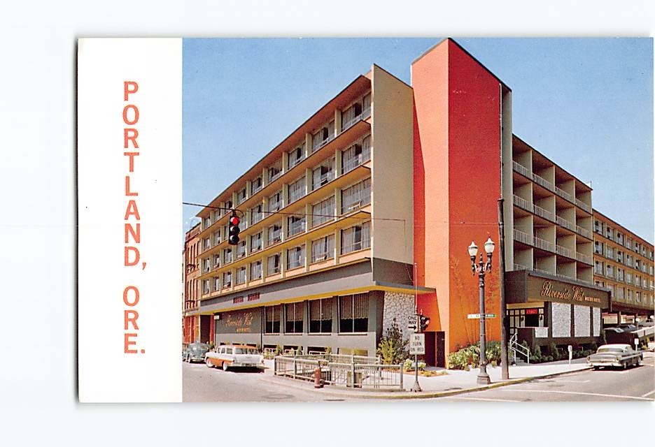 Postcard Riverside West Motor Hotel Portland Oregon USA