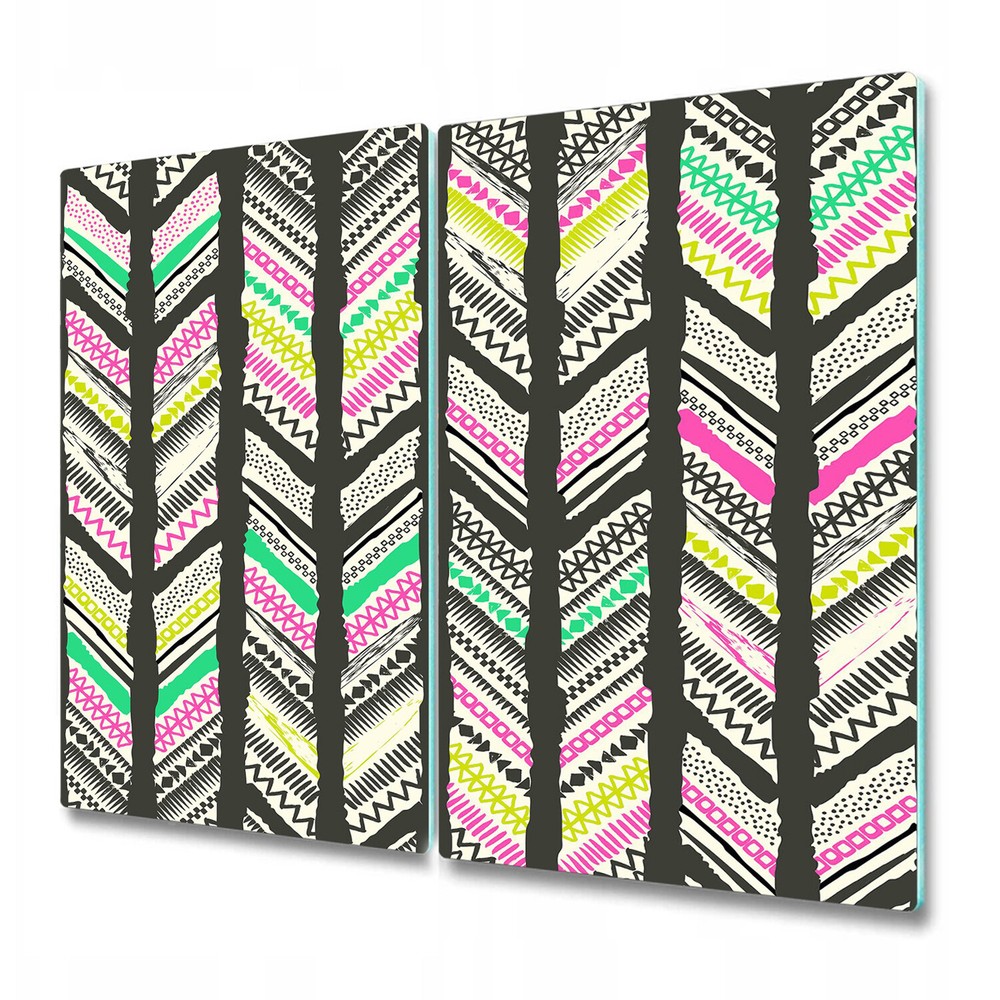 Glass Worktop Saver Tribal Herringbone Colourful Geometric art 2x30x52