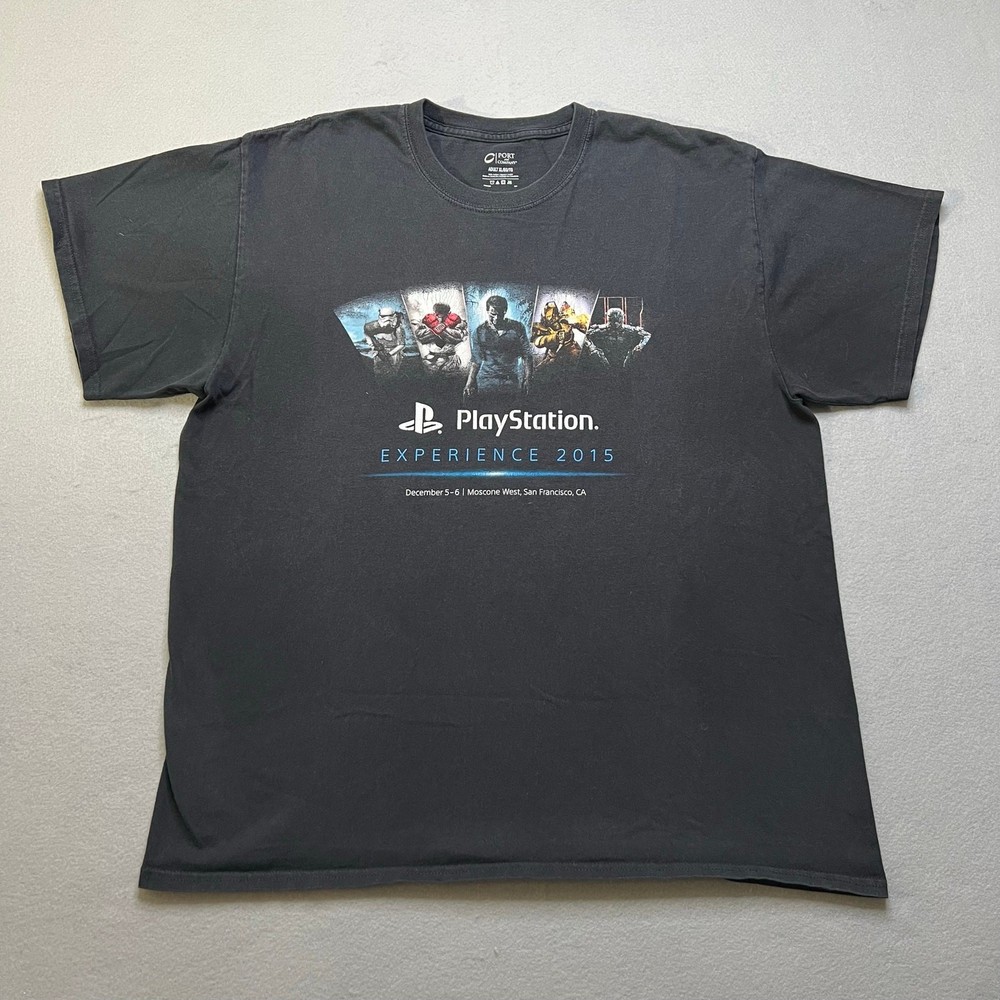 PlayStation Experience 2015 T-Shirt Mens XL Black PS4 Gaming Convention Tee