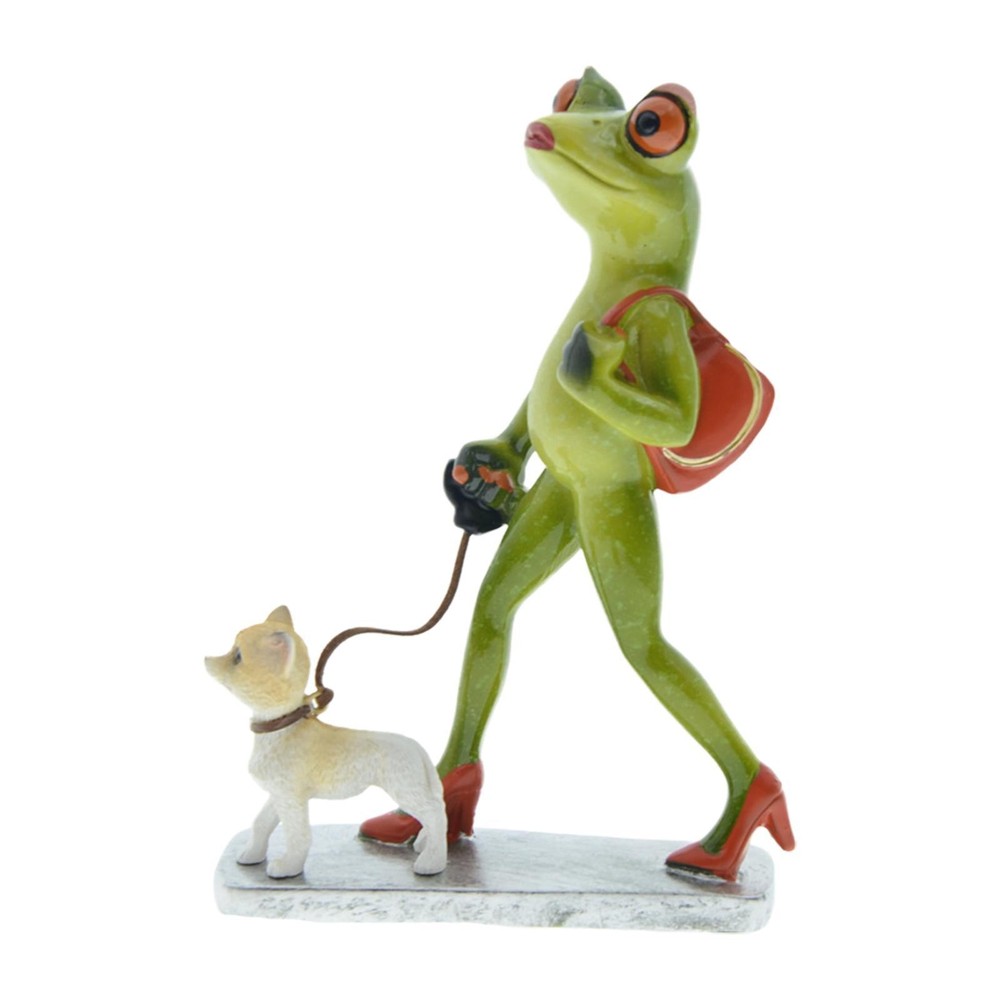 Frog Garden Statue Animal Figurine Decorative Funny Gift Green Sculpture for