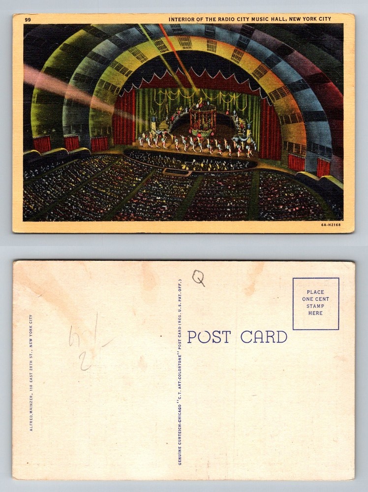 New York, NY-New York Radio City Music Hall Interior Stage Show Vintage Postcard