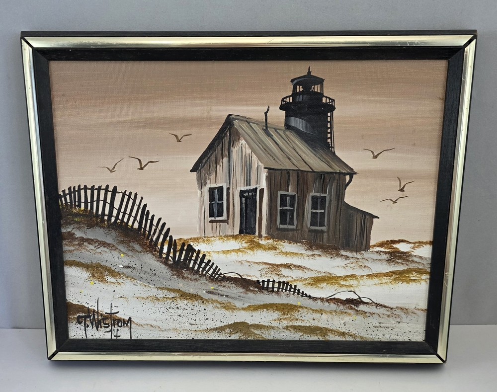 TIM WINSTROM Original Painting - Signed - 1974, Lighthouse