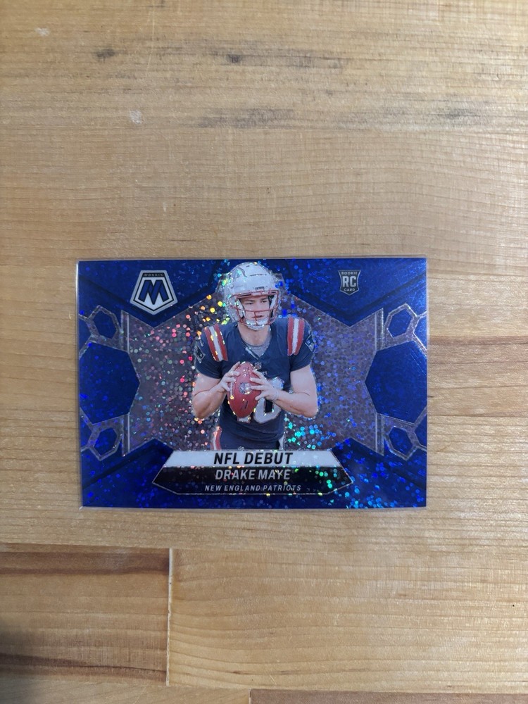 2024 Panini Mosaic Drake Maye Blue Sparkle /96 NFL Debut Patriots