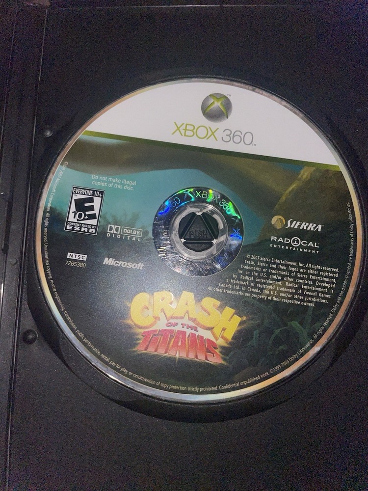 Crash of the Titans (Microsoft Xbox 360, 2007) Disc Only TESTED