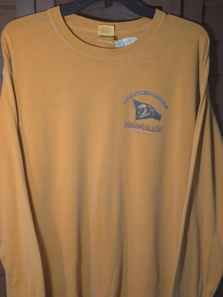 Vintage 2008 Kenny Chesney Poets And Pirates Tour Longsleeve Shirt Size Large