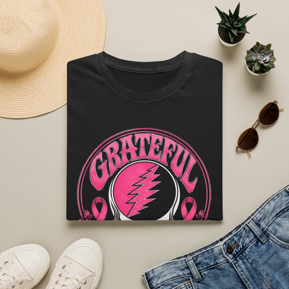Grateful Dead logo pink ribbon T-Shirt | Breast Cancer Awareness Tee