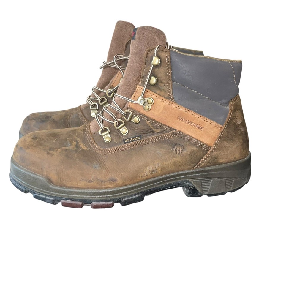 WOLVERINE Men's Cabor 6-Inch Waterproof Composite Toe Work Boots in Coffee Size 13 M