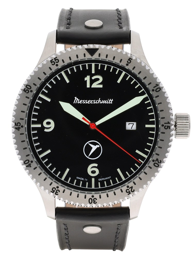 Messerschmitt Men's Pilot Watch With Leather Strap ME-98152LB