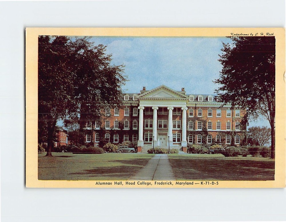 Postcard Alumnae Hall Hood College Frederick Maryland USA