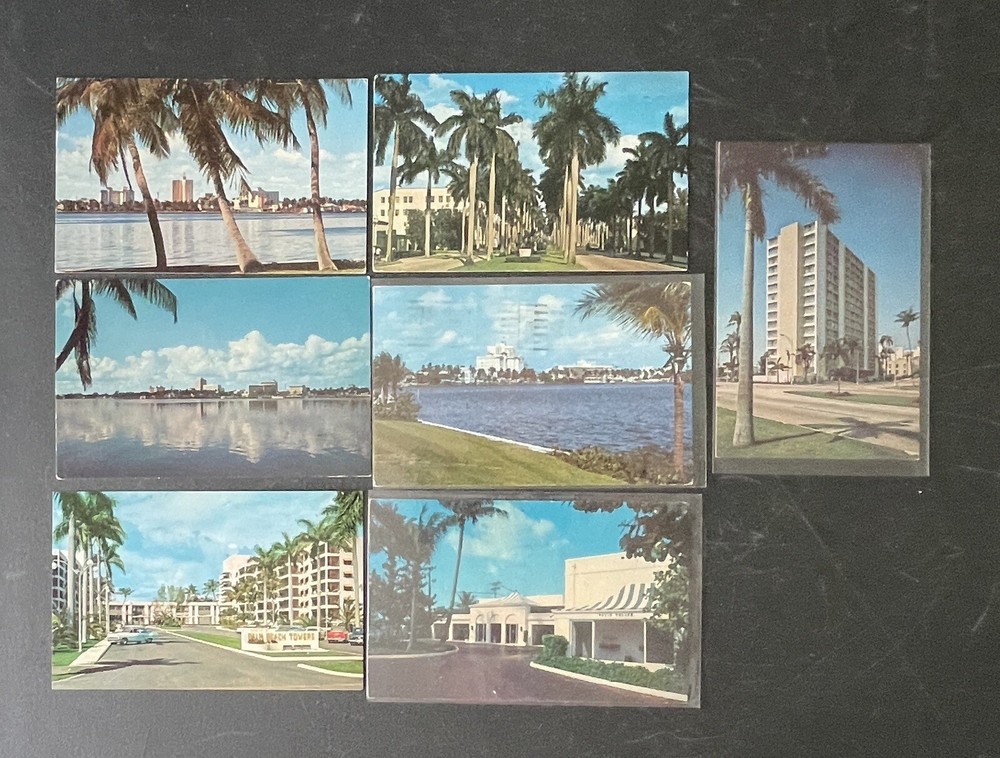 Vintage Postcards Lot Florida Palm Beach & West Palm Beach Views