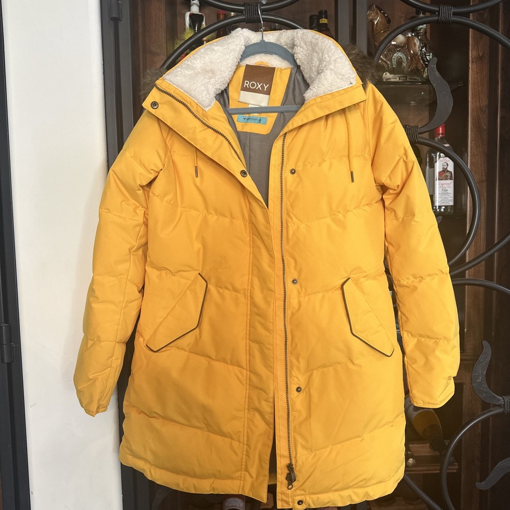ROXY Women's Yellow ELLIE Longline Puffer Jacket  XS #R6A