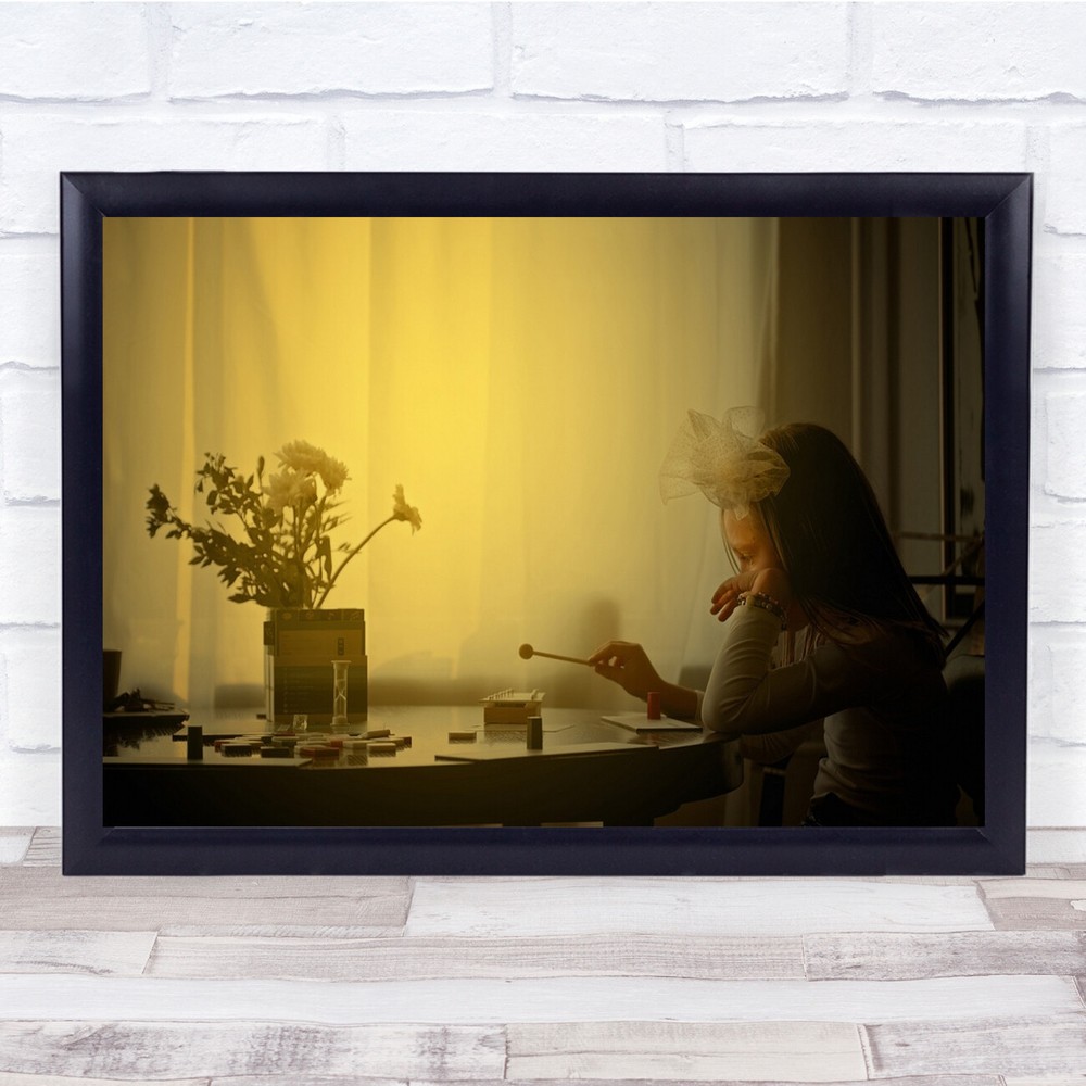 Music Mood Kid Learning Focused Atmosphere flowers Playing Wall Art Print